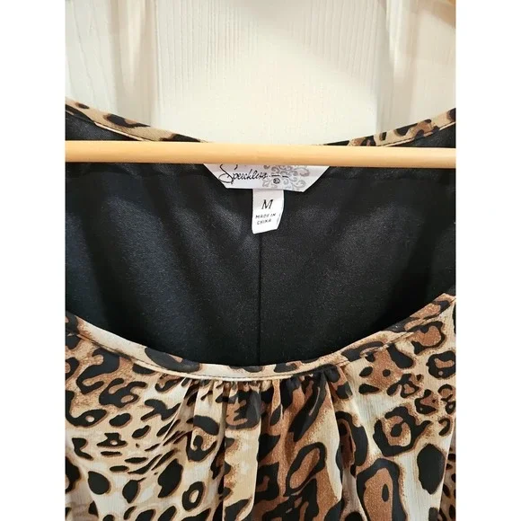 Speechless Juniors dress Medium Leopard/Lace - Picture 2 of 8